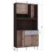 Kit Armario Cozinha 6 Portas 558 Chocolate Off White POQQ