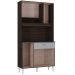 Kit Armario Cozinha 6 Portas 558 Chocolate Off White POQQ