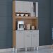 Kit Armario Cozinha 6 Portas 558 Damasco Off White POQQ