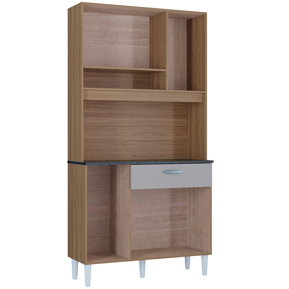 Kit Armario Cozinha 6 Portas 558 Damasco Off White POQQ