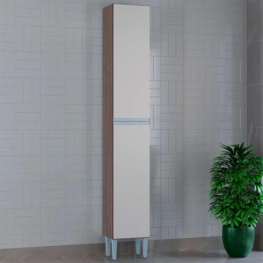 Paneleiro Simples 2 Portas 704 Chocolate Off White POQQ