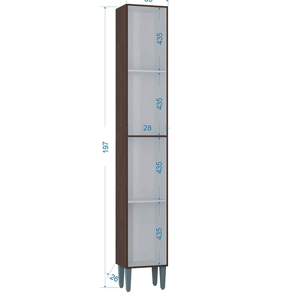 Paneleiro Simples 2 Portas 704 Chocolate Off White POQQ