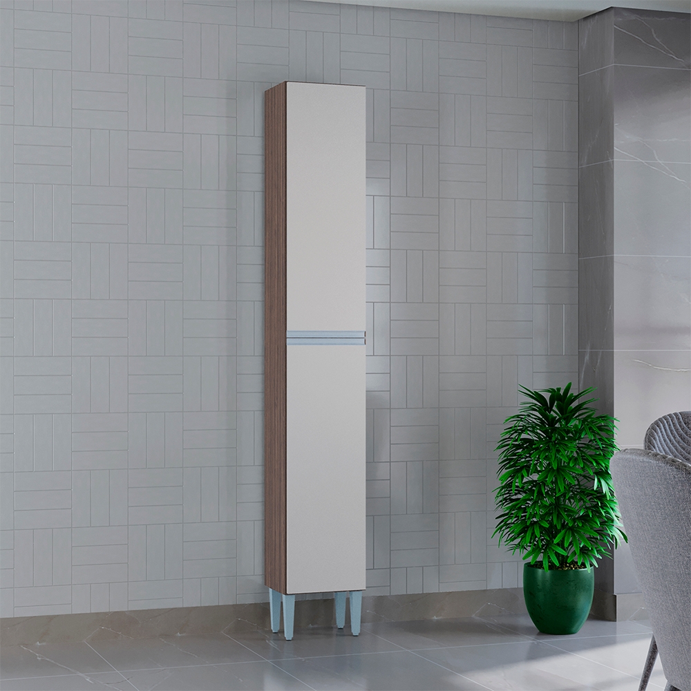 Paneleiro Simples 2 Portas 704 Chocolate Off White POQQ