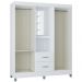 Roupeiro 4 Portas Com Espelho 966 Branco POQQ