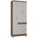 Roupeiro Solteiro 3 Portas 835 Castanha Off White POQQ