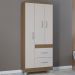 Roupeiro Solteiro 3 Portas 835 Castanha Off White POQQ