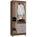 Roupeiro Solteiro 3 Portas 835 Castanha Off White POQQ