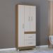 Roupeiro Solteiro 3 Portas 835 Castanha Off White POQQ