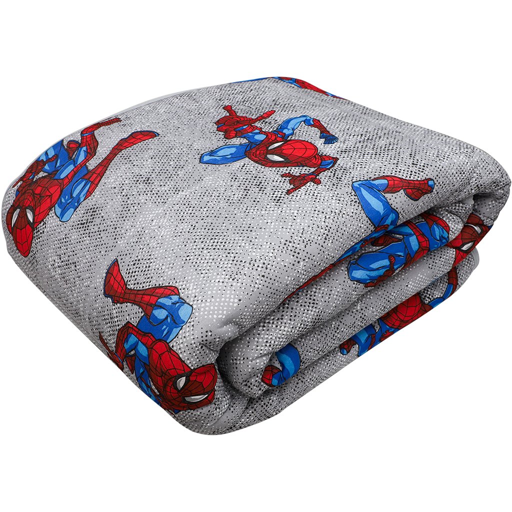 Edredom Solteiro Homem Aranha Marvel 150x220cm 100% Algodão Spider Wall Cinza