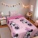 Edredom Solteiro Mickey &amp; Minnie Disney Malha 100% Algodão 150x220cm Minnie Beauty Rosa