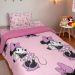 Edredom Solteiro Mickey &amp; Minnie Disney Malha 100% Algodão 150x220cm Minnie Beauty Rosa