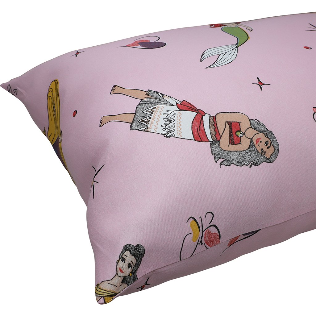 Fronha Avulsa Disney 50x70cm Malha 100% Algodão Princesas Brilhantes
