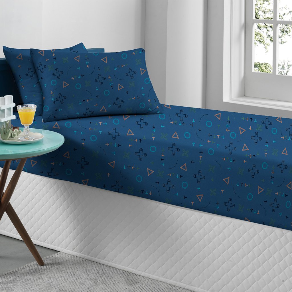 Fronha Avulsa Doce Vida Kids 48x68cm Malha 70% Algodão 30% Poliéster Game Blue