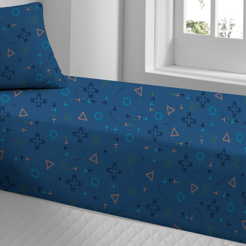 Fronha Avulsa Doce Vida Kids 48x68cm Malha 70% Algodão 30% Poliéster Game Blue