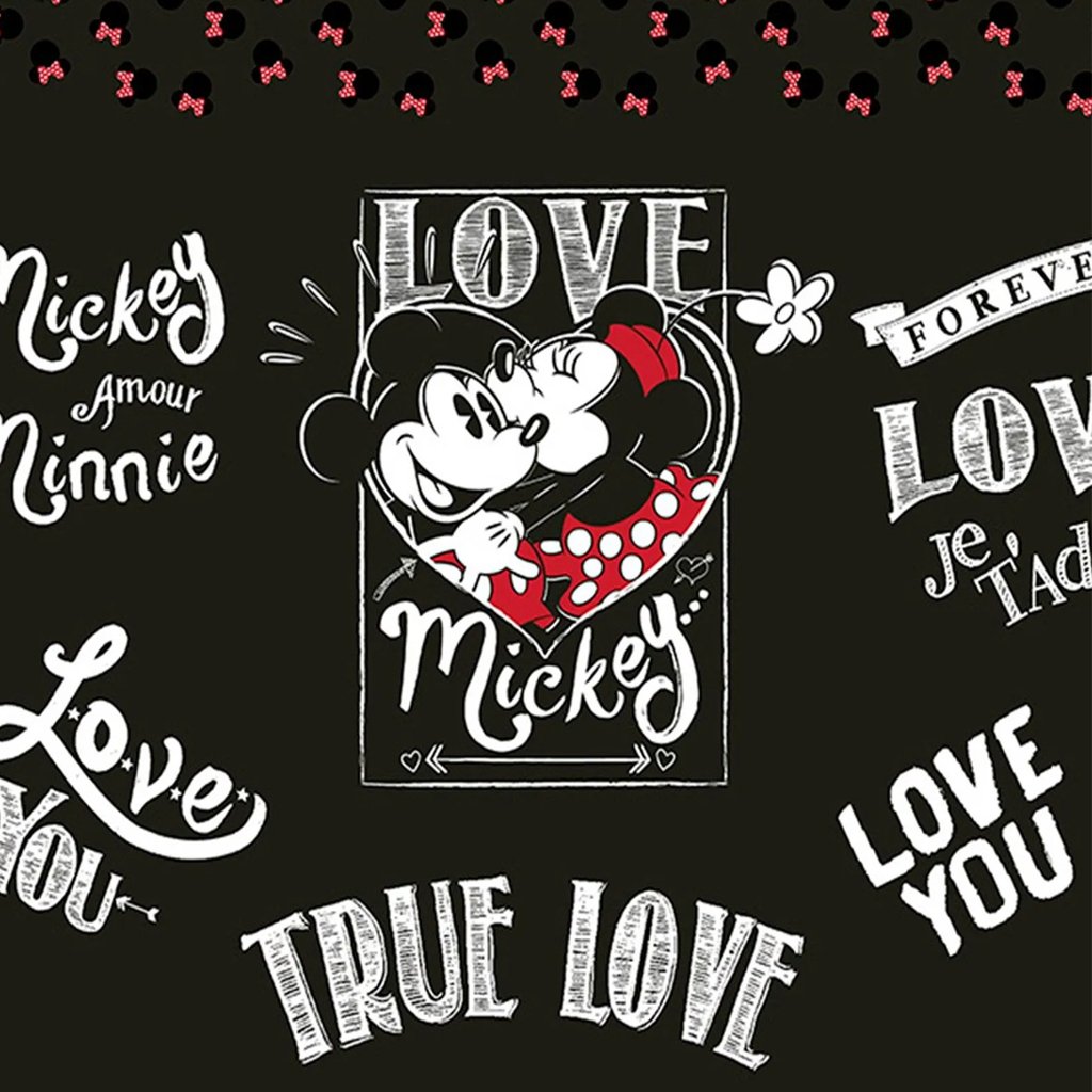 Fronha Avulsa Mickey e Minnie 100% Algodão 48x68cm Preto