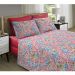 Jogo de Cama Malha 100% Algodão Solteiro Hortênsia Rosa Chiclete Linha Casa Portallar 3 peças