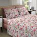 Jogo de Cama Malha Algodão Solteiro Cereja Rosa Quartz Linha Casa Portallar 3 peças