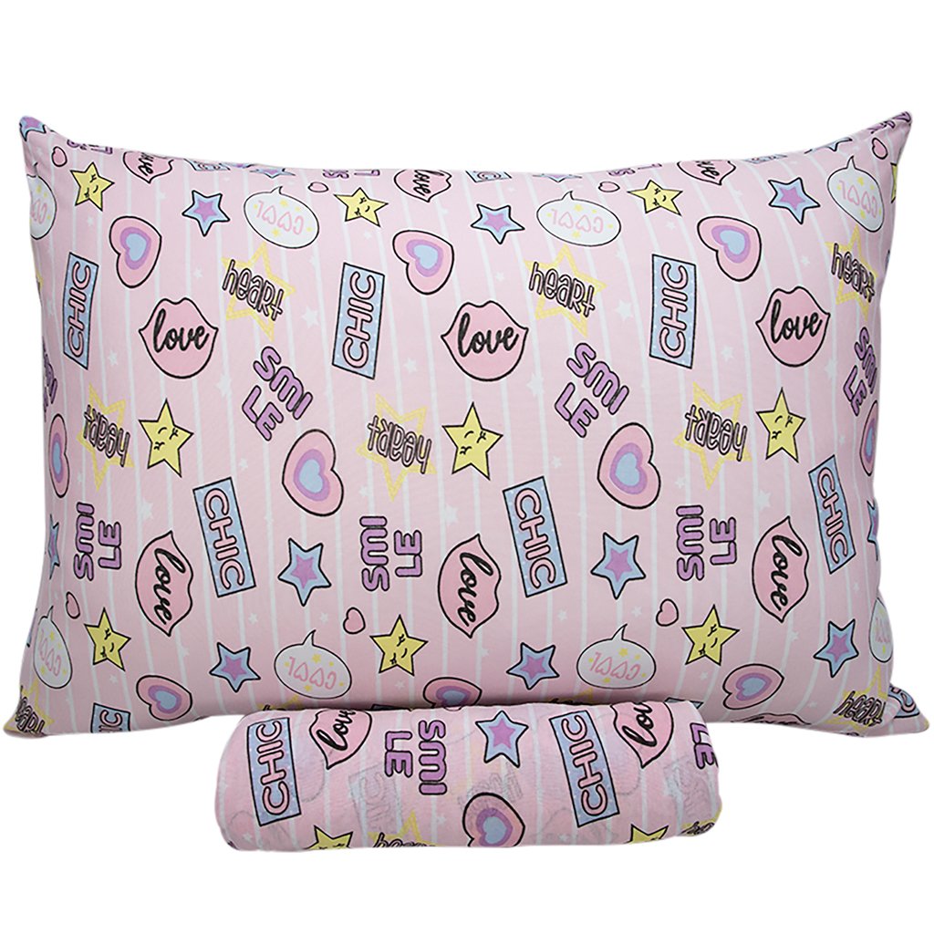 Jogo de Cama Solteiro Kids 2 Pçs Doce Vida Malha 70% Algodão 30% Poliéster Chic Love