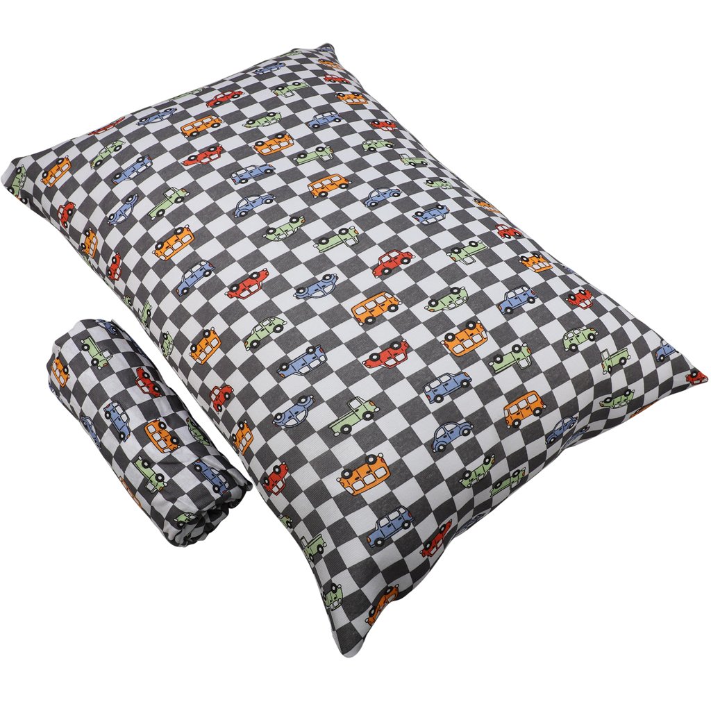 Jogo de Cama Solteiro Kids 2 Pçs Doce Vida Malha 70% Algodão 30% Poliéster Multi Carros