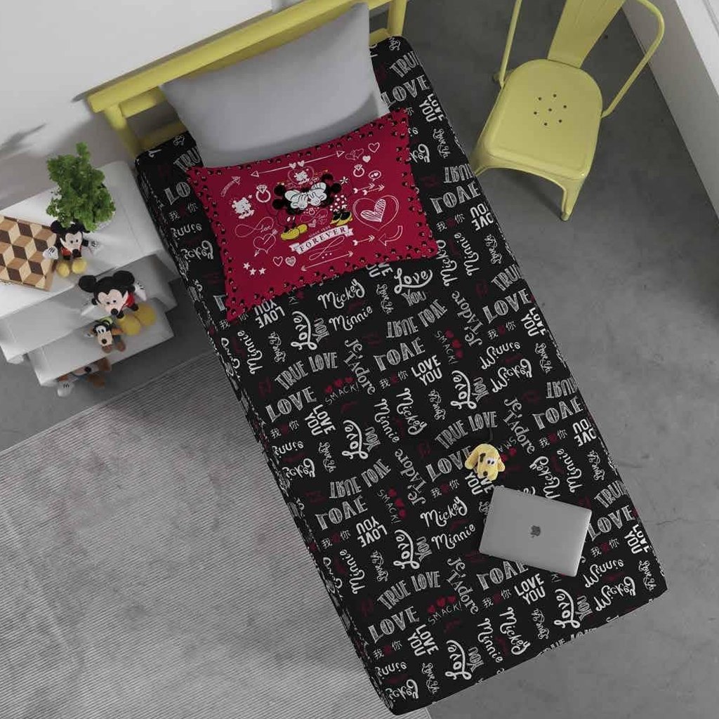 Jogo de Cama Solteiro Mickey Disney Malha 70% Algodão 30% Poliéster Jadore