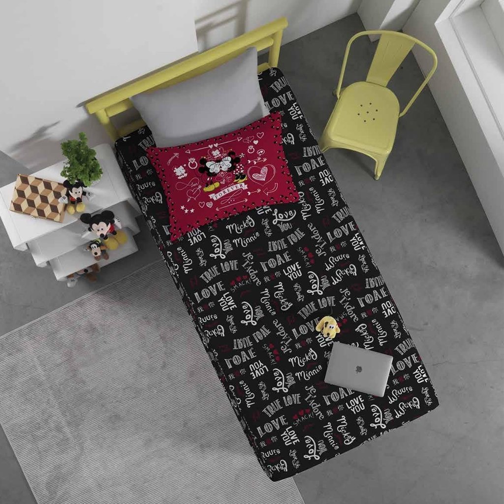 Jogo de Cama Solteiro Mickey Disney Malha 70% Algodão 30% Poliéster Jadore