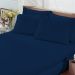 Lençol Malha Liso com Elástico Queen Azul Marinho Linha Cores Portallar 1 peça