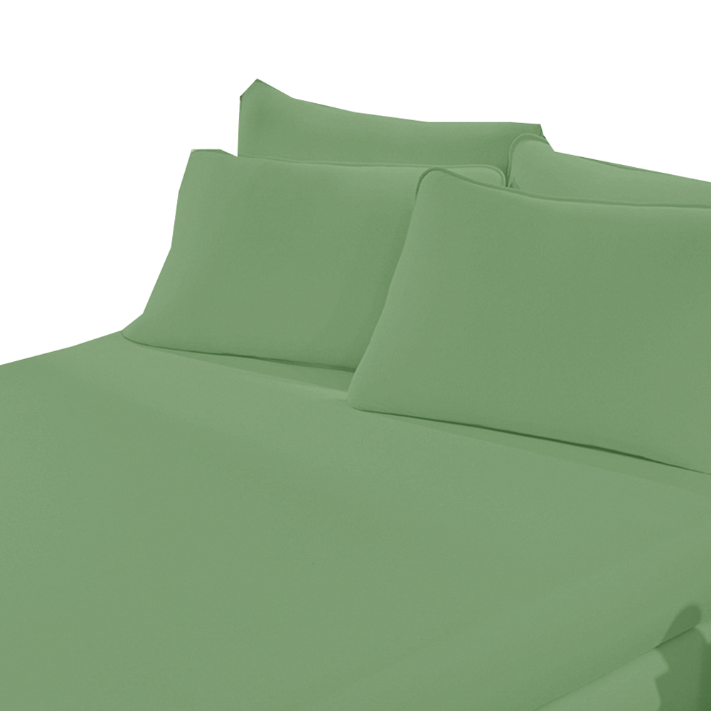 Lençol Malha Liso com Elástico Queen Verde Limão Linha Cores Portallar 1 peça