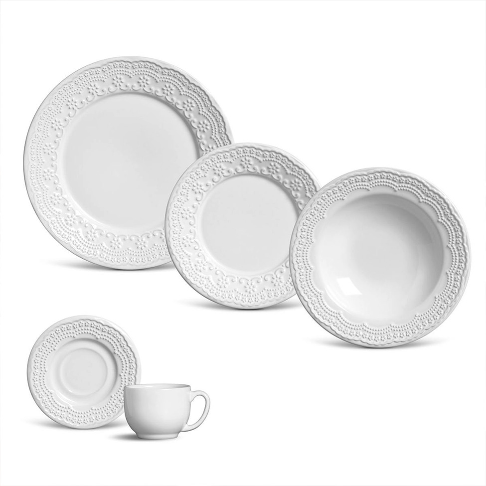 Aparelho de Jantar com 30 Peças Madeleine Branco