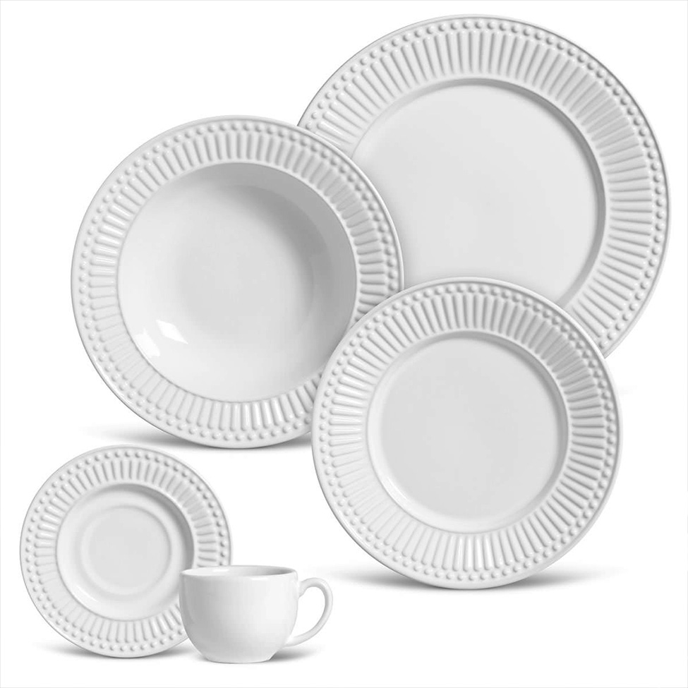 Aparelho de Jantar com 30 Peças Roma Branco