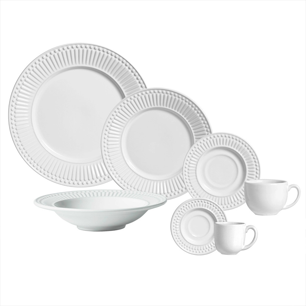Aparelho de Jantar com 42 Peças Roma Branco