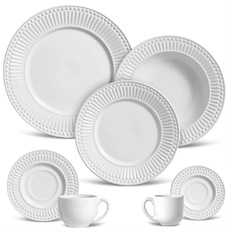 Aparelho de Jantar com 42 Peças Roma Branco