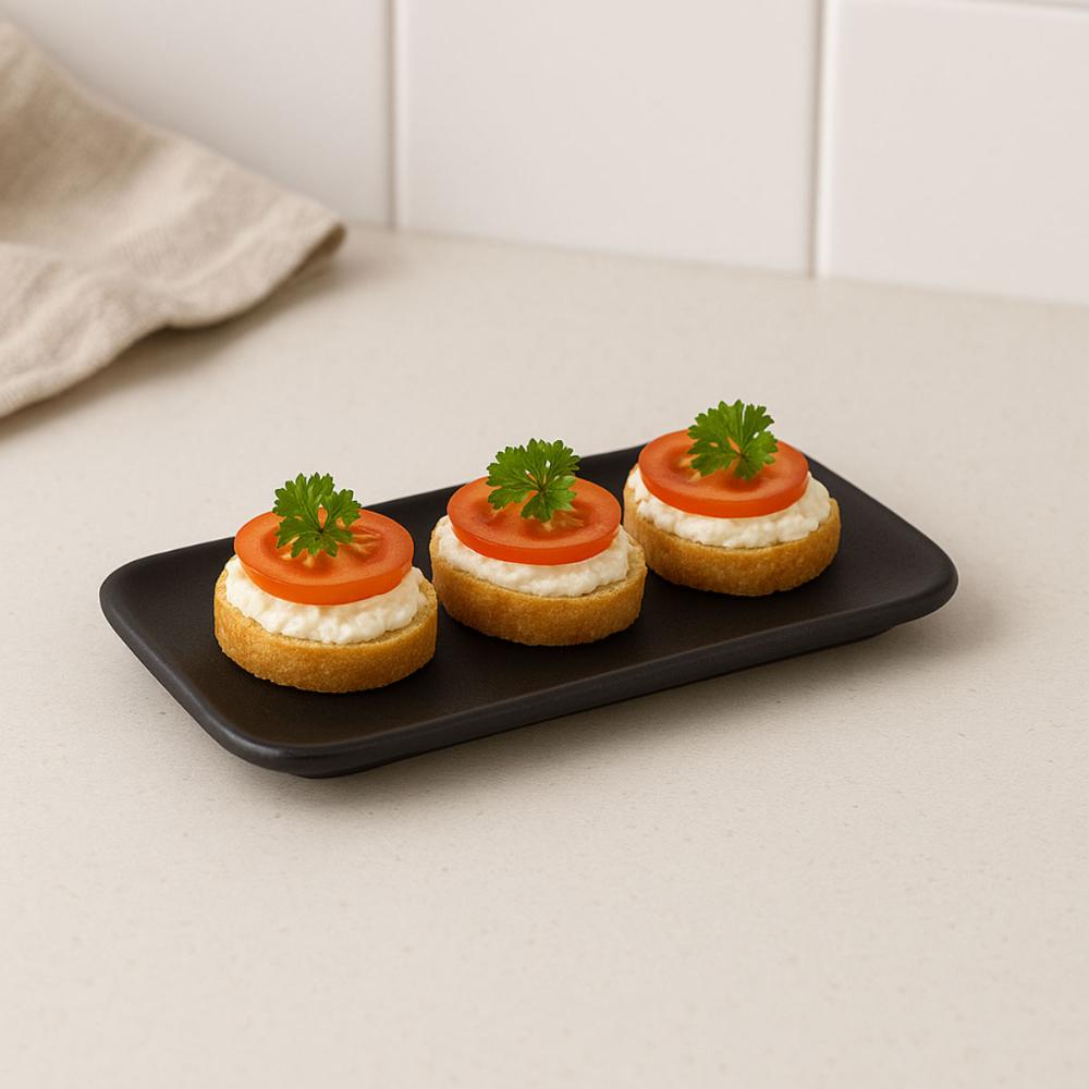 Kit 24 Travessas Cerâmica 22x9cm Orgânico Preto Matte Buffet Restaurante Porto Brasil