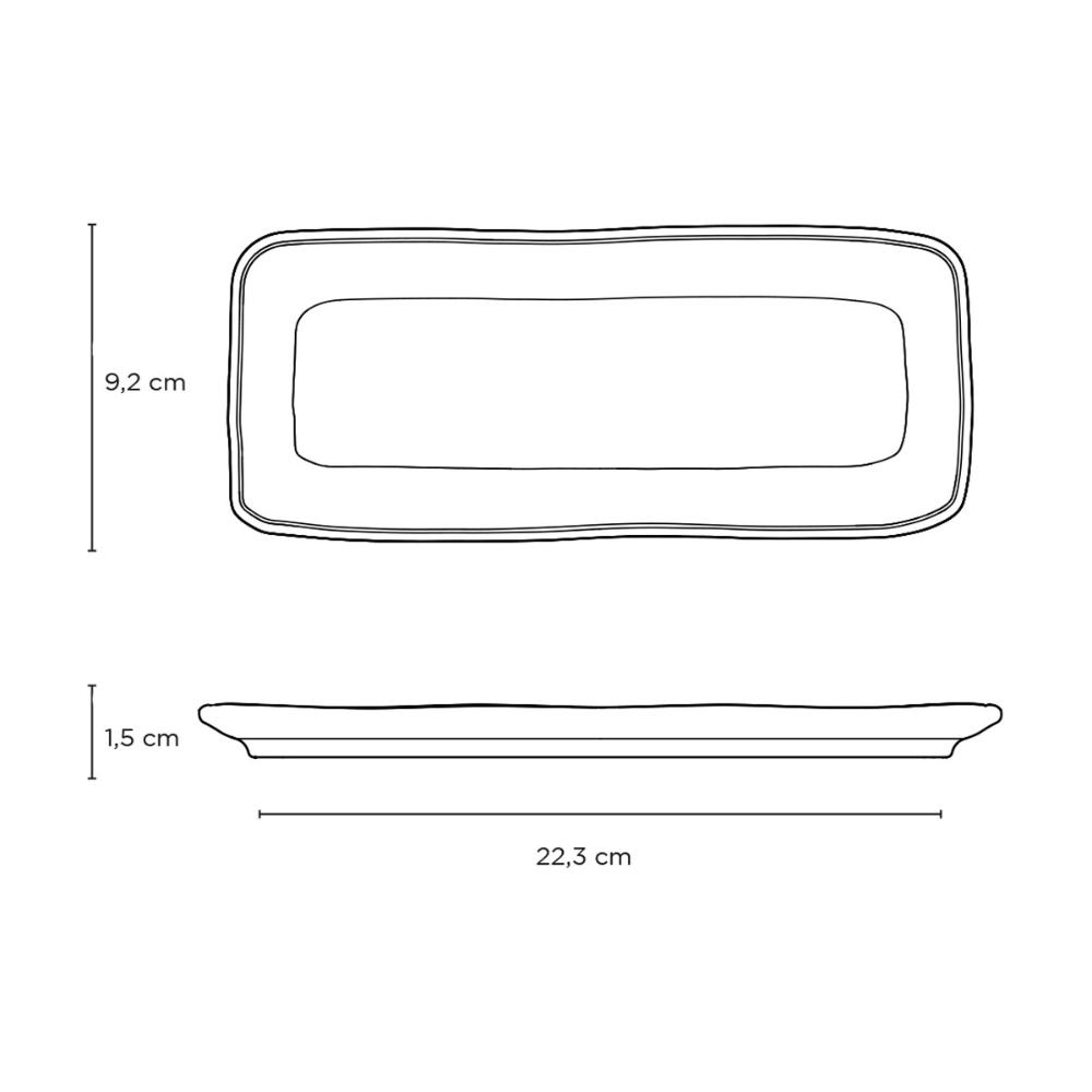 Kit 24 Travessas Cerâmica 22x9cm Orgânico Preto Matte Buffet Restaurante Porto Brasil