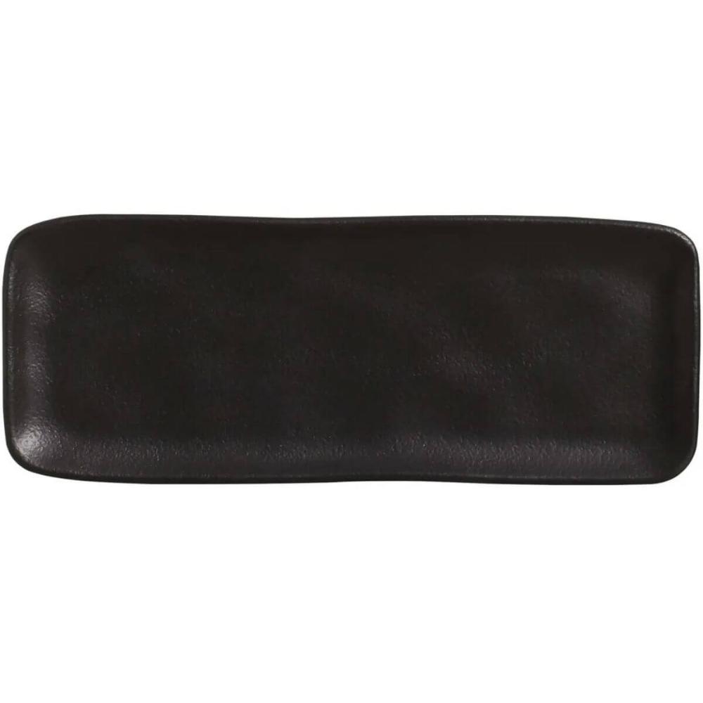Kit 24 Travessas Cerâmica Preto Fosco 33x13cm Hygge Servir Sushi Restaurante Porto Brasil