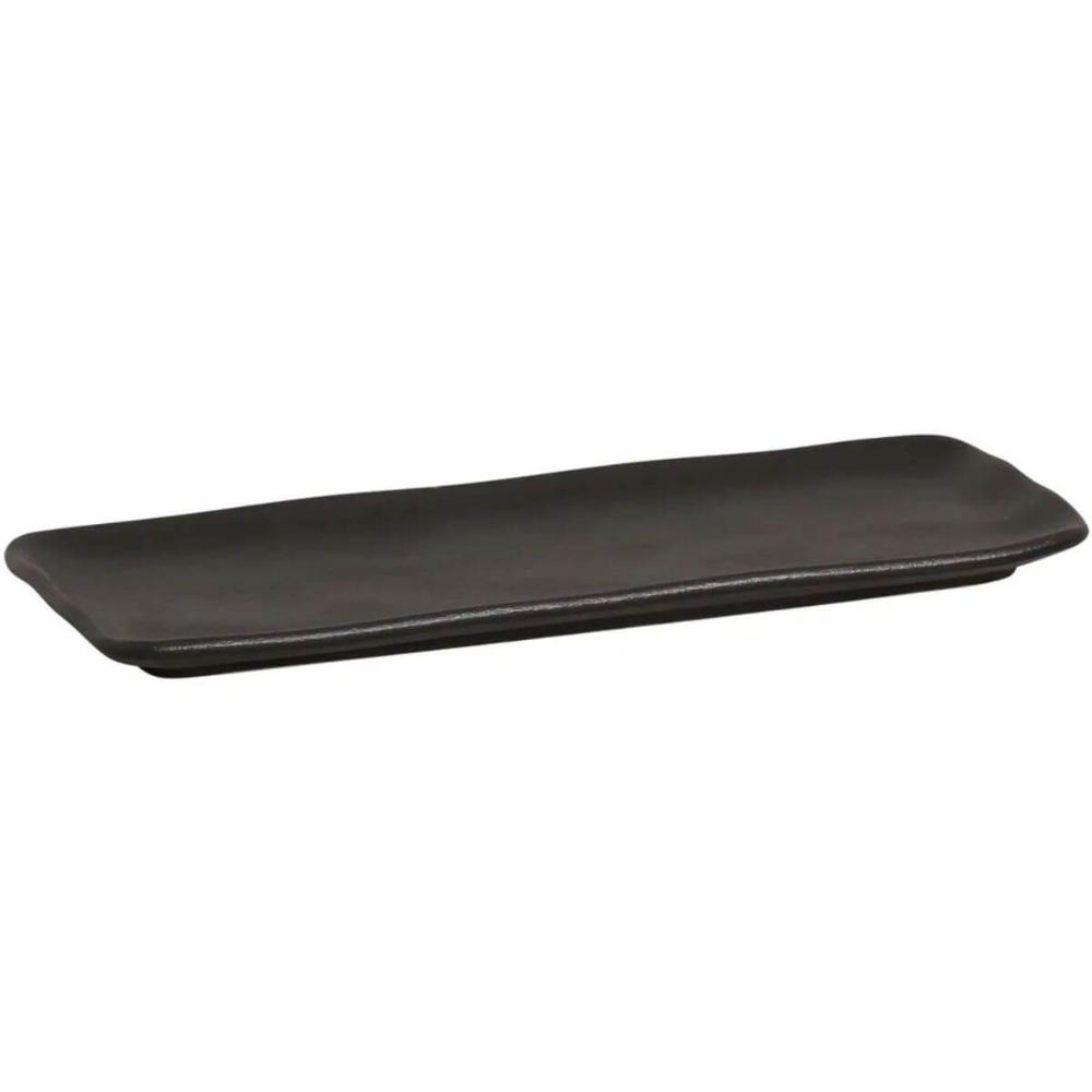 Kit 24 Travessas Cerâmica Preto Fosco 33x13cm Hygge Servir Sushi Restaurante Porto Brasil