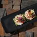 Kit 6 Bandejas Cerâmica Servir Sushi Sashimi 33x13cm Preto Travessa Porto Brasil