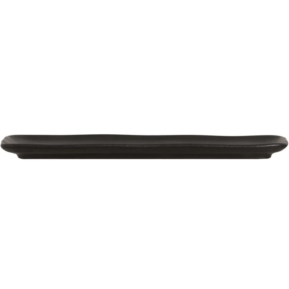 Kit 6 Bandejas Cerâmica Servir Sushi Sashimi 33x13cm Preto Travessa Porto Brasil