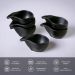 Kit 60 Molheiras 40ml Restaurante Japonês 8x6cm Cerâmica Orgânico Preto Matte Buffet Porto Brasil Oval