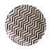 Prato de Sobremesa Chevron Off White e Preto