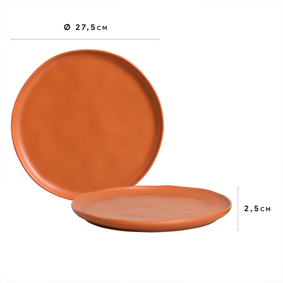 Prato de Sobremesa Terrakotta Laranja
