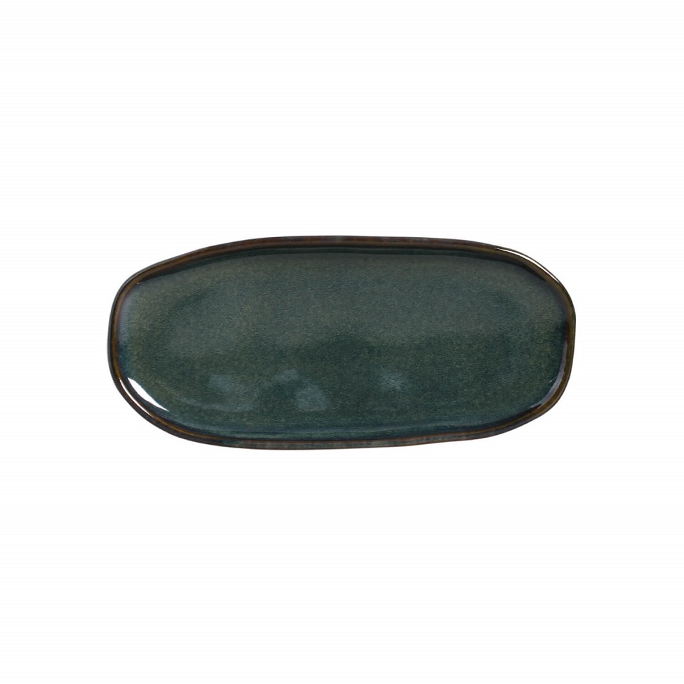 Travessa Oval Rasa Pequena Orgânico Oceano