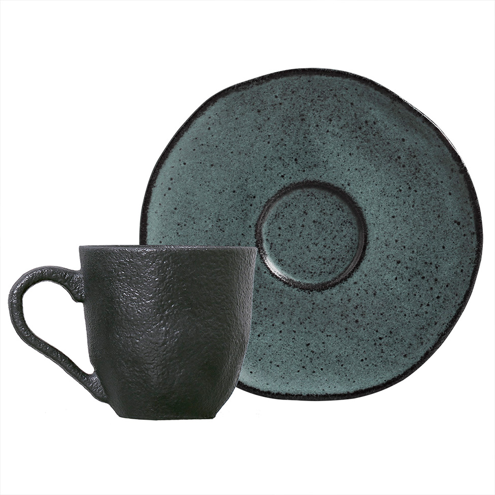 Xícara de Café Petroleum Azul e Preta