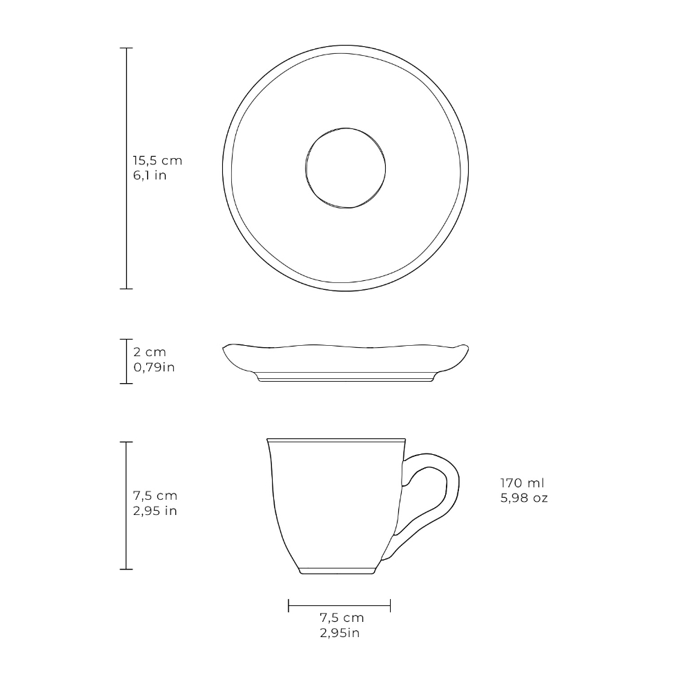 Xícara de Chá com Pires Bio Sereno