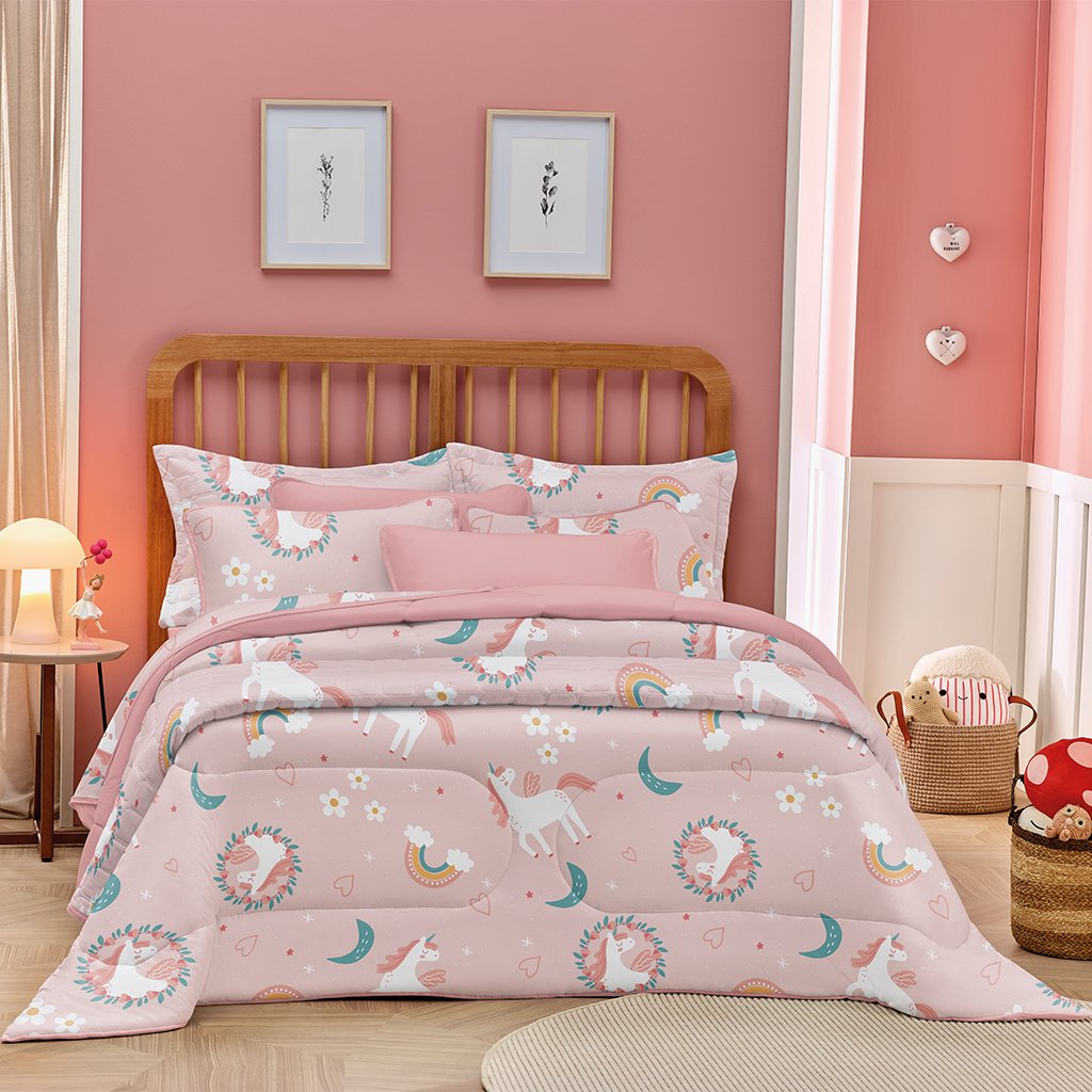 Edredom Solteiro Estampado Atlantix 150x220cm 100% Algodão Encanto