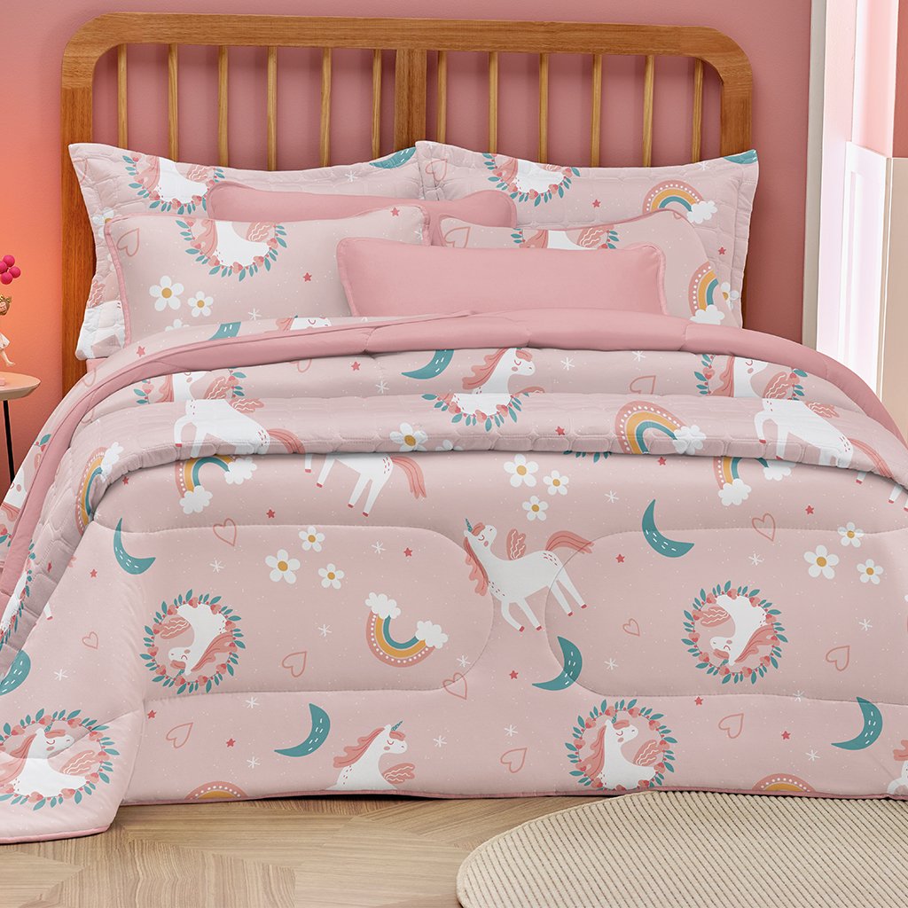 Edredom Solteiro Estampado Atlantix 150x220cm 100% Algodão Encanto