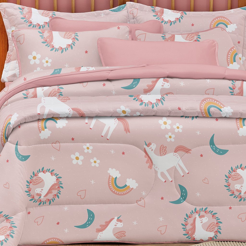 Edredom Solteiro Estampado Atlantix 150x220cm 100% Algodão Encanto