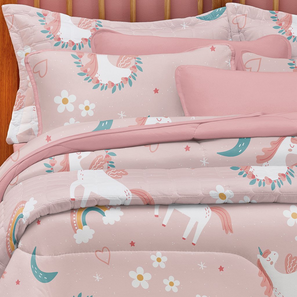 Edredom Solteiro Estampado Atlantix 150x220cm 100% Algodão Encanto