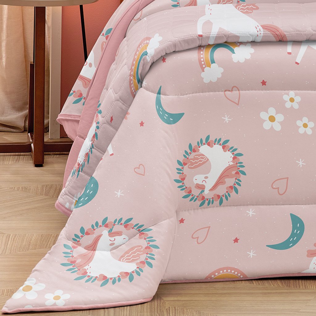 Edredom Solteiro Estampado Atlantix 150x220cm 100% Algodão Encanto