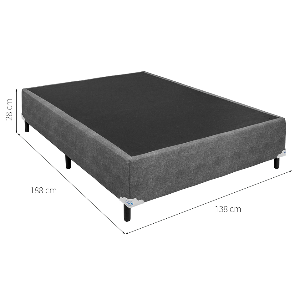 Base para Cama Box Casal Bellagio (28x138x188) Cinza