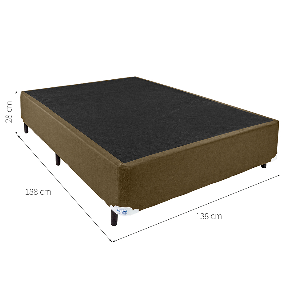 Base para Cama Box Casal Palermo (28x138x188) Bege Escura